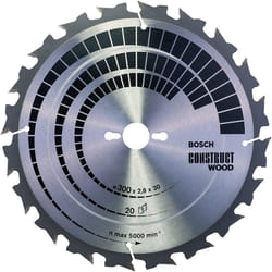 Bosch 2608640700 Wood Construct Circular Saw Blade, 300mm x 3.2mm x 20mm, 20 Teeth, Silver