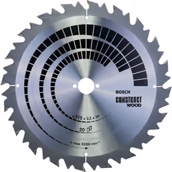 Bosch 2608640701 Wood Construct Circular Saw Blade, 315mm x 3.2mm x 30mm, 20 Teeth, Silver
