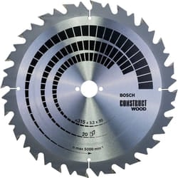 Bosch 2608640701 Wood Construct Circular Saw Blade, 315mm x 3.2mm x 30mm, 20 Teeth, Silver