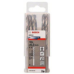 Bosch 2608595067 Din338 HSS-G Metal Drill Bit, 6.2mm x 63mm x 101mm, Silver