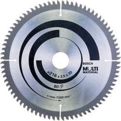 Bosch Professional 2608640447 Multi Material Circular Saw Blade (216 x 30 x 2.5 mm, 80 Teeth; Accessories for Circular Saw), Silver,