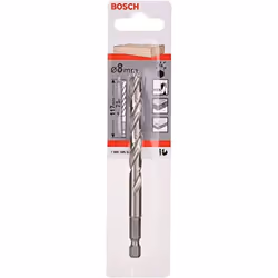 Bosch 2608595523 Hex Shank Wood Drill Bit, 8mm x 75mm x 117mm, Silver