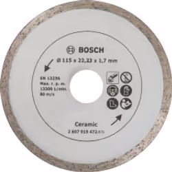 Bosch 2607019472, Cutting disc, Granite, Marble, Stone, Tile, Bosch, 2.22 cm, 11.5 cm, 1.7 mm