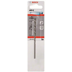 Bosch 2608595676 DIN340 Metal HSS-G Drill Bit, 3.0mm x 66mm x 100mm