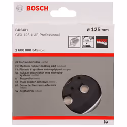 Bosch Professional 2608000349 Grinding Plate, Black/White, Medium, 125 mm