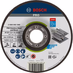 Bosch 2 608 602 389, Cutting disc, Depressed centre, Metal, Stainless steel, Bosch, 2.22 cm, 12.5 cm