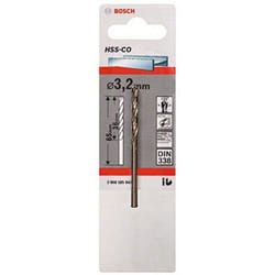 Bosch Professional 2608585843 HSS-Co Metal Drill Bit (stainless steel, 3.2 x 36 x 65 mm, accessory drill driver) , Gold
