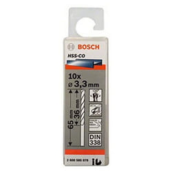 Bosch Professional 10pc. HSS-Co Metal Drill Bit (stainless steel, 3.3 x 36 x 65 mm, accessory drill driver)