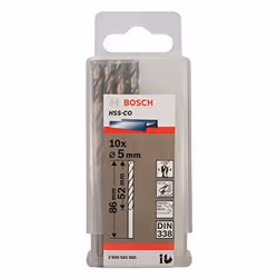 Bosch Professional 10pc. HSS-Co Metal Drill Bit (stainless steel, 5 x 52 x 86 mm, accessory drill driver)