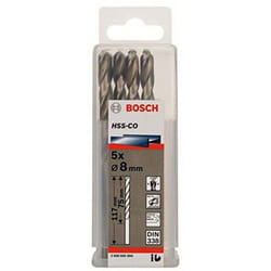 Bosch Professional 5pc. HSS-Co Metal Drill Bit (stainless steel, 8 x 75 x 117 mm, accessory drill driver)