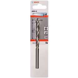 Bosch 2608585928 Din338 HSS-G Metal Drill Bit, 6.8mm x 69mm x 109mm, Silver