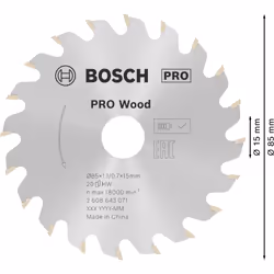 2608643071 1 x Circular Saw Blade Optiline Wood, 85 x 15 x 1.1 mm, Number of Teeth 20