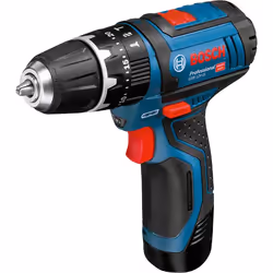 Bosch GSB 10,8-2-LI Professional, Pistol grip drill, Keyless, Black, Blue, Red, 1 cm, 1.9 cm, 1 cm