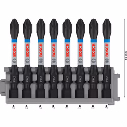 Professional 8pcs. Screwdriver Bit Set Phillips (Impact Control, PH2 Bits, Length 50 mm, Pick and Click, Accessory Impact Drill)