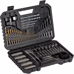 Bosch 2607017367 103-piece Drill and screwdriver bit set, V-Line, titanium box (wood, masonry and metal, accessories for dril ...