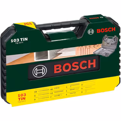 Bosch 2607017367 103-piece Drill and screwdriver bit set, V-Line, titanium box (wood, masonry and metal, accessories for drills and screwdrivers),