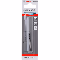 Bosch Professional 2608577155 2-piece PointTeQ HSS Twist Drill Bit (for metal, 2 x 24 x 49 mm, accessories for drill driver)