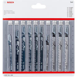 Bosch Professional 2607011169 10tlg. StichsÃ¤genblÃ¤tter Holz, ZubehÃ¶r fÃ¼r StichsÃ¤gen mit T-Schaft Aufnahme 10-Piece Blades Set (for Wood, Accessor