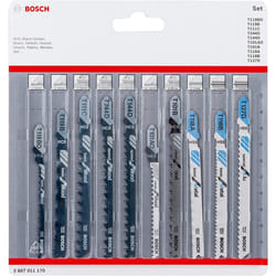 Bosch Professional 2607011170 10 piece jigsaw blade set (for wood and metal, accessories for jigsaw with T-shank holder), 0.5 cm*16.7 cm*15.7 cm