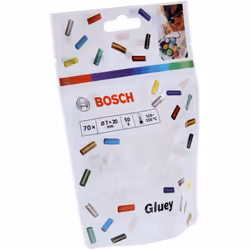 Bosch 70-Piece Gluey Transparent Glue Sticks (Gluey Sticks, 20x7 mm, Accessories for Gluey Hot Glue Stick)