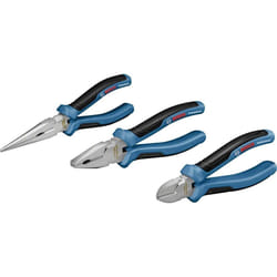 Bosch Professional 3-Part Set: Combination, Needle-Nose Pliers, Side Cutters
