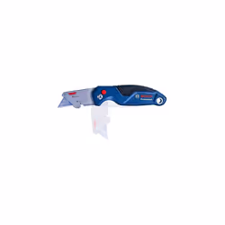 Universal folding knife with blade compartment in metal handle incl two replacement blades in blister packaging Amazon exclusive