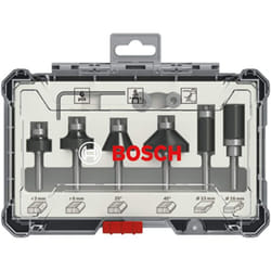Bosch Professional 2607017468 6-Piece Edge Cutter Set for Wood for Router with 6mm Shank, Colour, 6 mm