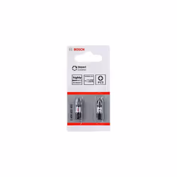 Bosch Impact Control Torsion Pozi Screwdriver Bits PZ2 25mm Pack of 25