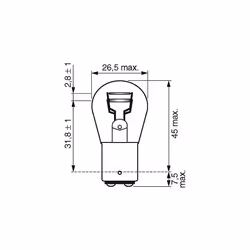 Bosch 1987301016, Car Light Bulb, P21/5W Pure Light, Brake Light, Turn Signal, Taillight, Licence Plate Light