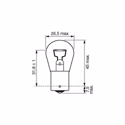 Bosch 1987301017, Car Light Bulb, P21W Pure Light, Brake Light, Turn Signal, Taillight, Licence Plate Light