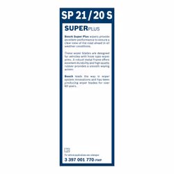 Wiper Blade Super Plus Spoiler SP21/20S, Length: 530mm/500mm  Set of Front Wiper Blades