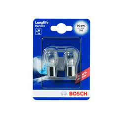 Bosch 1987301050, Car Headlamp Bulb, P21W Long-life, Brake Light, Turn Signal, Tail light, Licence Plate Light