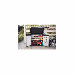Keter Store It Out Premier XL Outdoor Garden Storage Shed, Grey and Black, 141 x 82 x 123.5 cm