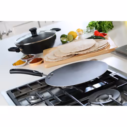 Tefal Non-Stick Chapatti and Indian Flatbread Pan Madras Collection, Aluminium, Black, 30 cm
