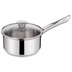 Tefal Elementary 5 Piece Set with 14 cm Milk 16/18 cm Saucepans with Lids and 20/24 cm Frying Pans, Stainless Steel, Silver