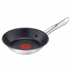 Tefal Elementary 5 Piece Set with 14 cm Milk 16/18 cm Saucepans with Lids and 20/24 cm Frying Pans, Stainless Steel, Silver