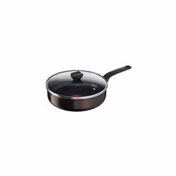 Tefal Frying Pan 24 cm + Lid, Suitable for All Heat Sources Except Induction Non-Stick Coating, Made in France, Easy Cook&Cle ...