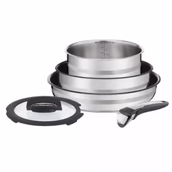 Tefal Jamie Oliver L95690, Stainless steel, Stainless steel, Titanium, Titanium, Glass, 260 °C, Thermo-Spot