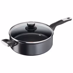 Tefal Ultimate G2553302, Round, Saute pan, Black, Titanium, Glass, Ceramic, Gas, Halogen, Induction, Sealed plate