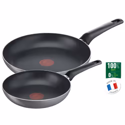 Tefal B57190, Black, Titanium, Aluminium, Thermosignal, Ceramic, Gas, Halogen, Sealed plate, France