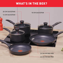 Tefal Induction Non-Stick Cookware Set, 5 Pcs - Black (G155S544)