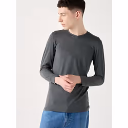 Uniqlo Japan HeaTTech Crew Neck T  9 4 Sleeves - 08 DARK GRAY/3XL