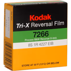 Kodak TXR-464 Tri-X Reversal Black & White  Silent Super 8 Movie Film  50 Foot Cartridge  Film #7266  ISO 200 / 160  #502-904 ...