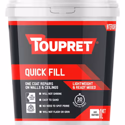 Toupret Quick Fill (Interior) 1 litre, Neutrel, Ready Mixed One coat