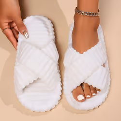 Home Slippers, Comfortable and Warm Open Toed Soft Plush Shoes, Solid Color Indoor Floor Slippers - pink, 38-39