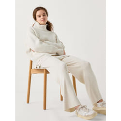 Uniqlo Japan Washable Knit Rib Pants Long Length - 30 NATURAL/L