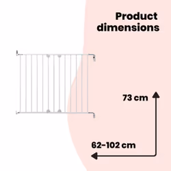 Wall Fix Extending Gate, Extendable Baby Gate for stairs and doors, Easy Close Extending Gate, Screw Fit, for Adjustable Width 62 - 102 cm, in Metal, - Additional view 6