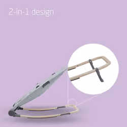 Loa Baby Rocker, Ultra-Compact Fold, Lightweight Bouncer, Two Recline Positions, Portable Rocker with 100% Recycled Fabrics, 0 - Approx. 6 Months, 0-9