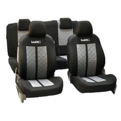 WRC 007588 Seat cover black, silver Patterned Polyester Front and Rear