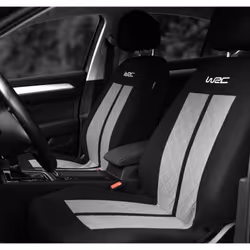 WRC 007588 Seat cover black, silver Patterned Polyester Front and Rear